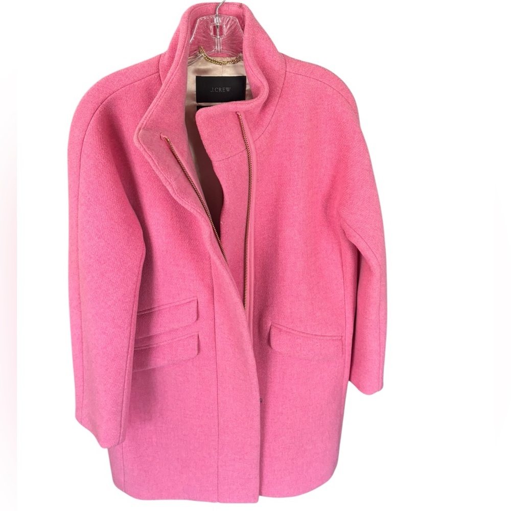 J. Crew Vibrant Petal Pink Cocoon Coat - Picture 2 of 6